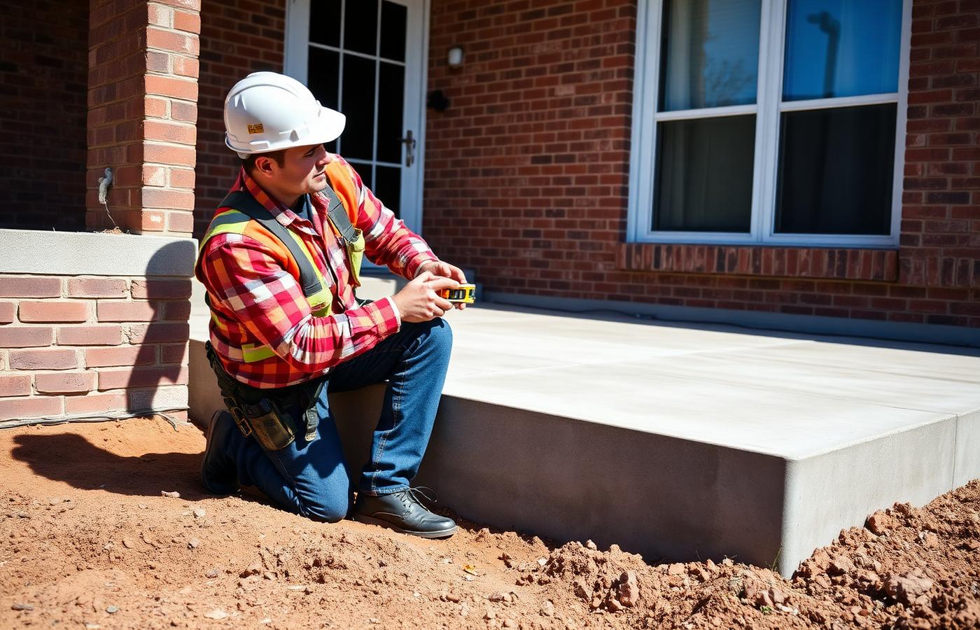 Foundation evaluation at a home in Austin, Texas